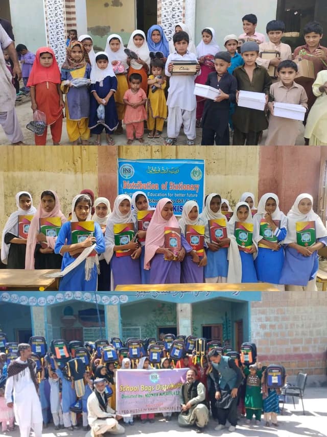 School supplies donation in schools in Sindh